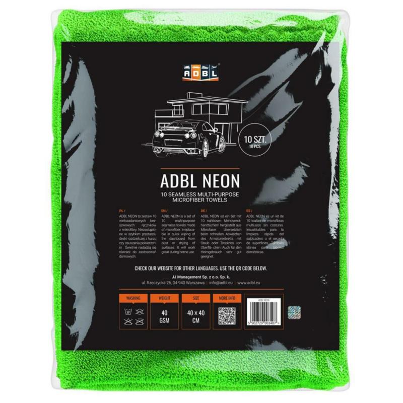 ADBL Neon - zestaw 10 wielozadaniowych bezszwowych ręczników z mikrofibry. | Sklep online Galonoleje.pl