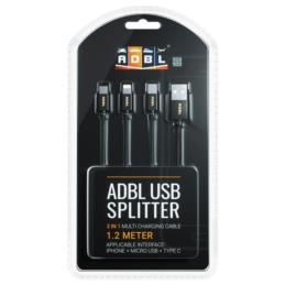 ADBL USB Splitter - kabel USB z gniazdkami USB-C , Micro-USB oraz I-Phone. | Sklep online Galonoleje.pl