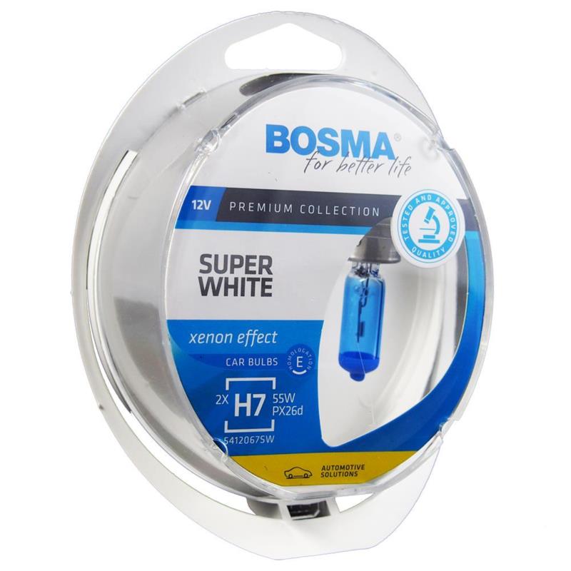 BOSMA Super White H7 - 12V-55W - 2szt. - plastikowe opakowanie | Sklep online Galonoleje.pl