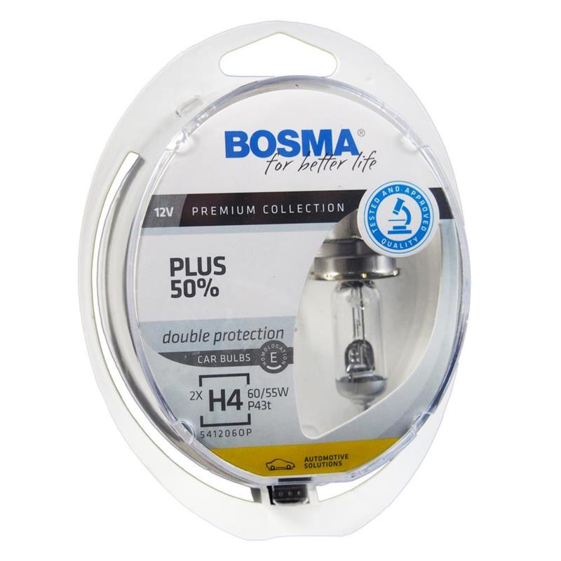 BOSMA Plus 50% H4 - 12V-60/55W - 2szt. - plastikowe opakowanie | Sklep online Galonoleje.pl
