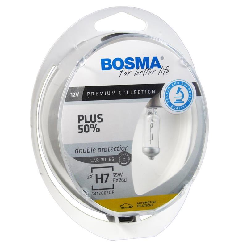 BOSMA Plus 50% H7 - 12V-55W - 2szt. - plastikowe opakowanie | Sklep online Galonoleje.pl