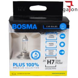 BOSMA Plus 100% H7 - 12V-55W - 2szt.w kartoniku - 5462 | Sklep online Galonoleje.pl