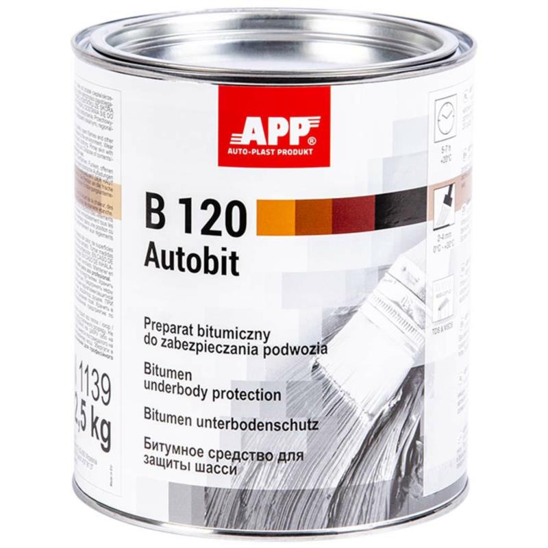 APP B120 Autobit 2,5kg Czarny pod pędzel - preparat bitumiczny do zab. podwozia | Sklep online Galonoleje.pl