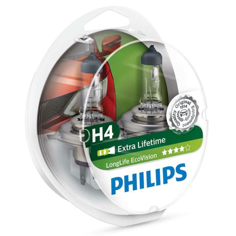 PHILIPS LongLife EcoVision H4 - 12V-60/55W - 2szt. - plastikowe opakowanie | Sklep online Galonoleje.pl