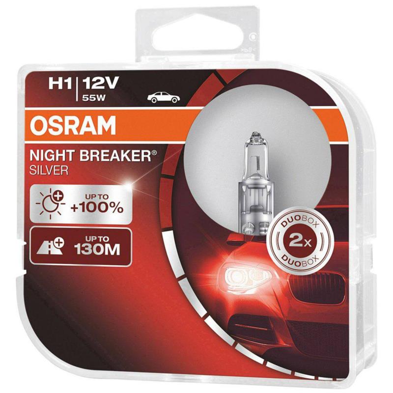 OSRAM Night Breaker Silver H1 - 12V-55W - 2szt. - plastikowe opakowanie - 64150NBS-HCB | Sklep online Galonoleje.pl