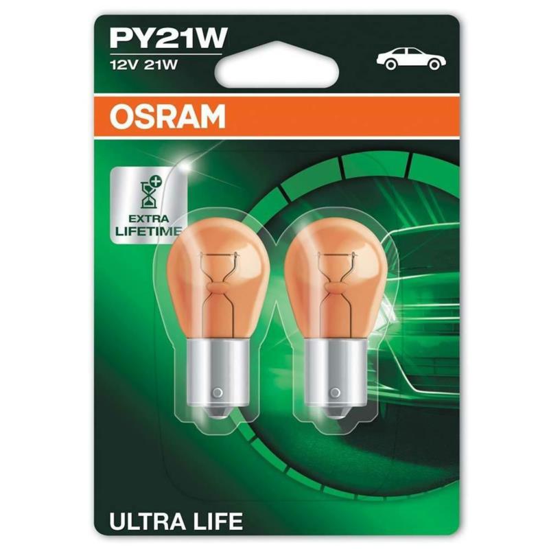 OSRAM Ultta Life PY21W - 12V-21W - 2szt. blister - pomarańczowe - 7507ULT-02B | Sklep online Galonoleje.pl
