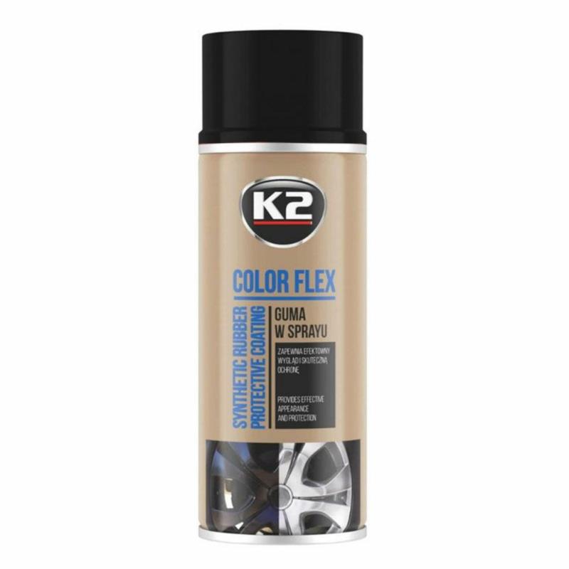 K2 Color Flex - Czarny połysk 400ml - Guma w sprayu | Sklep online Galonoleje.pl