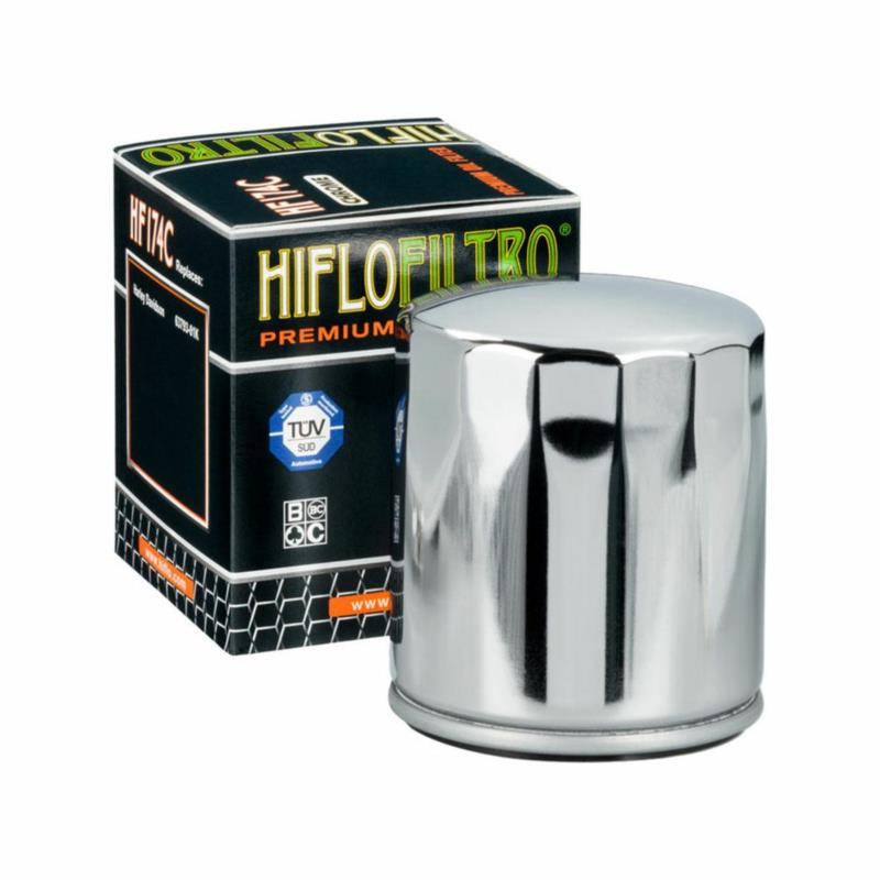HIFLOFILTRO Filtr Oleju HF174C - chromowany filtr motocyklowy | Sklep online Galonoleje.pl