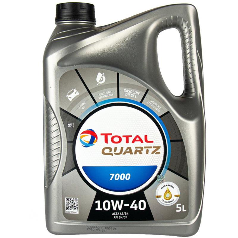 TOTAL Quartz 7000 10W40 5L - półsyntetyczny olej silnikowy | Sklep online Galonoleje.pl
