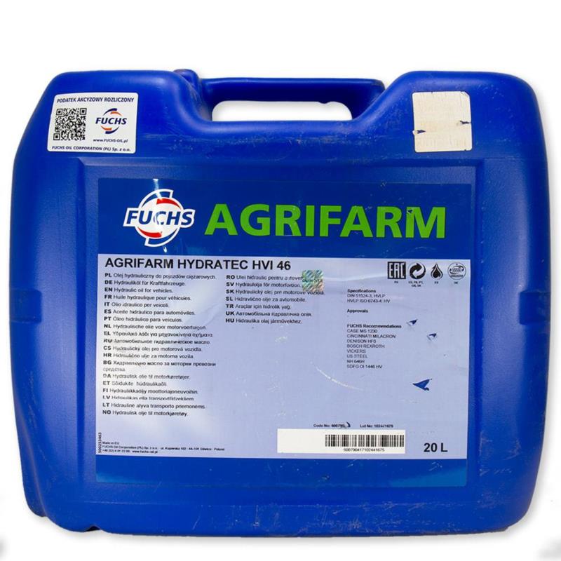FUCHS Agrifarm Hydratec HVI 46 20L - olej hydrauliczny | Sklep online Galonoleje.pl