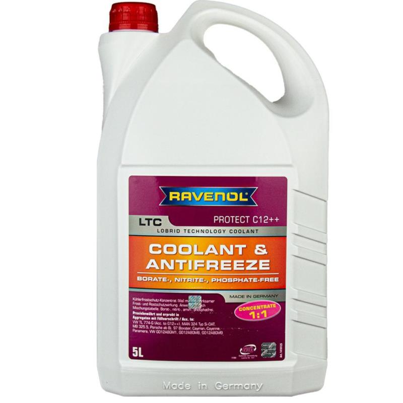RAVENOL LTC Coolant Antifreeze C12++ 5L - fioletowy koncentrat płynu do chłodnic (spełnia G13)