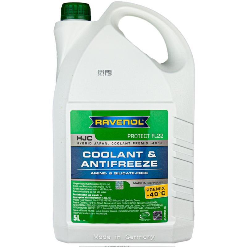 RAVENOL HJC Coolant Antifreeze FL22 Premix 5L - zielony gotowy płyn do chłodnic | Sklep online Galonoleje.pl