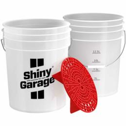 SHINY GARAGE Wash Bucket 20L +GritGuard Red (wiadro + separator czerwony) | Sklep online Galonoleje.pl