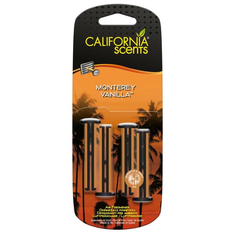 CALIFORNIA SCENTS Sticks Monterey Vanilla - zapach samochodowy w kratkę nawiewu