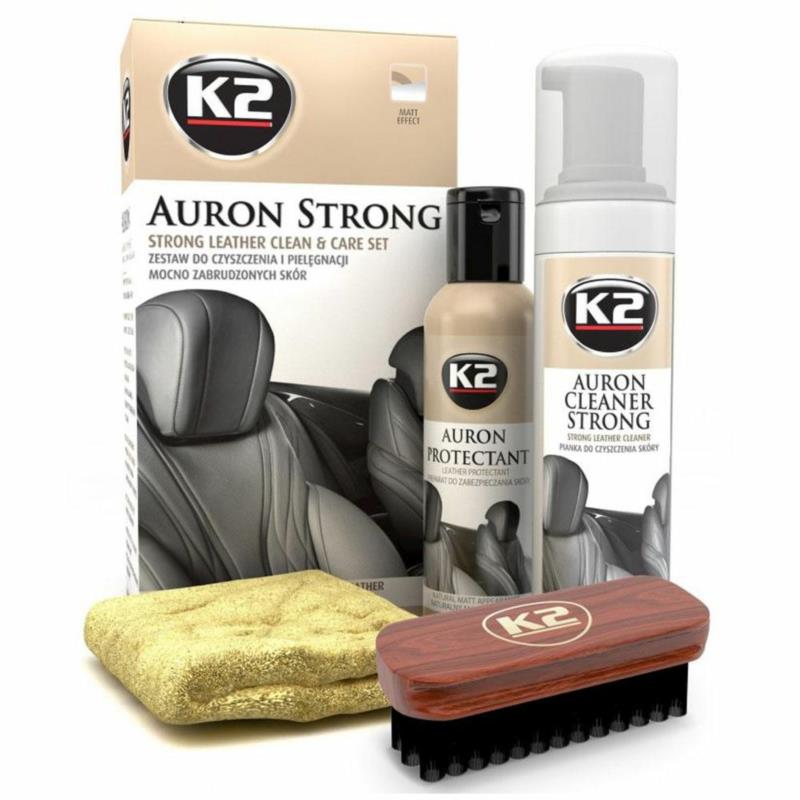K2 Auron Strong - Zestaw do czyszczenia i pielęgnacji mocno zabrudzonych skór | Sklep online Galonoleje.pl