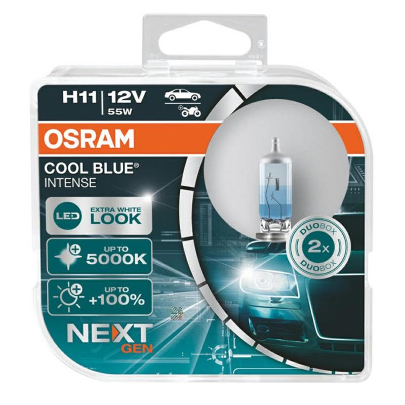OSRAM Cool Blue Intense Next Gen H11 - 12V-55W - 5000K - 2szt. - plastikowe opakowanie 64211CBN-HCB