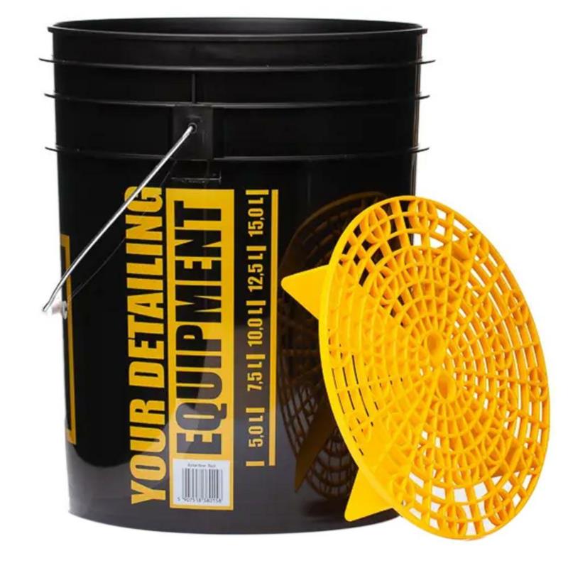 WORK STUFF Bucket Black Rinse + Separator Yellow, wiadro z separatorem | Sklep online Galonoleje.pl