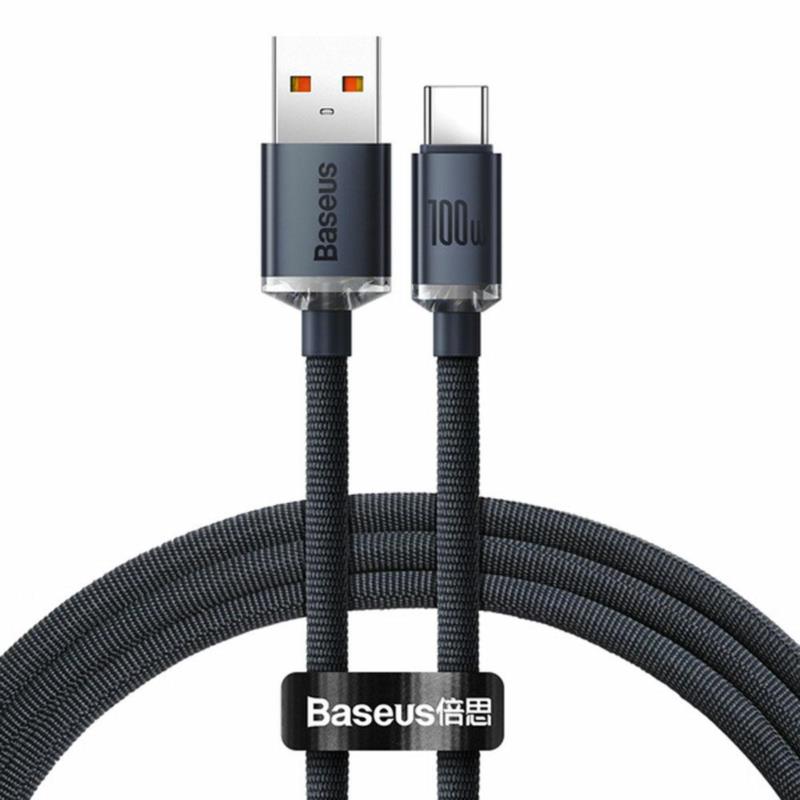 BASEUS Kabel USB do USB-C Crystal Shine, 100W, 1.2m (czarny) | Sklep online Galonoleje.pl