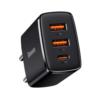 BASEUS Ładowarka sieciowa Quick Charger, 2xUSB, USB-C, PD, 3A, 30W (czarna) | Sklep online Galonoleje.pl