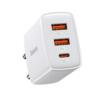 BASEUS Ładowarka sieciowa Quick Charger, 2xUSB, USB-C, PD, 3A, 30W (biała) | Sklep online Galonoleje.pl