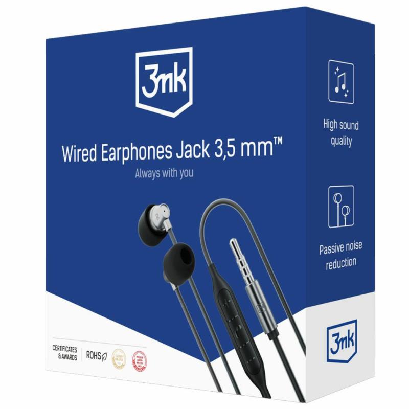 3mk Wired Earphones Jackk 3.5 kabel | Sklep online Galonoleje.pl