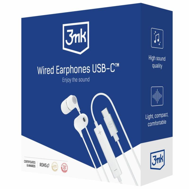 3MK Wired Earphones USB-C  kabel | Sklep online Galonoleje.pl