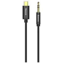 BASEUS Kabel audio USB-C do mini jack 3,5mm 1,2m (czarny) | Sklep online Galonoleje.pl