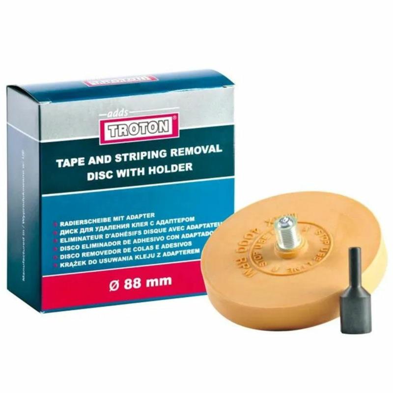 TROTON Tape and Striping Removal Disc - gumowy krążek do usuwania kleju z adapterem