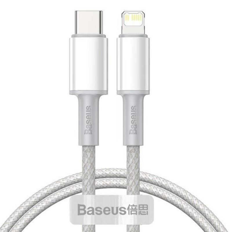 BASEUS Kabel USB-C do Lightning High Density Braided 2w, 5A PD 1m (BIAŁY) | Sklep online Galonoleje.pl