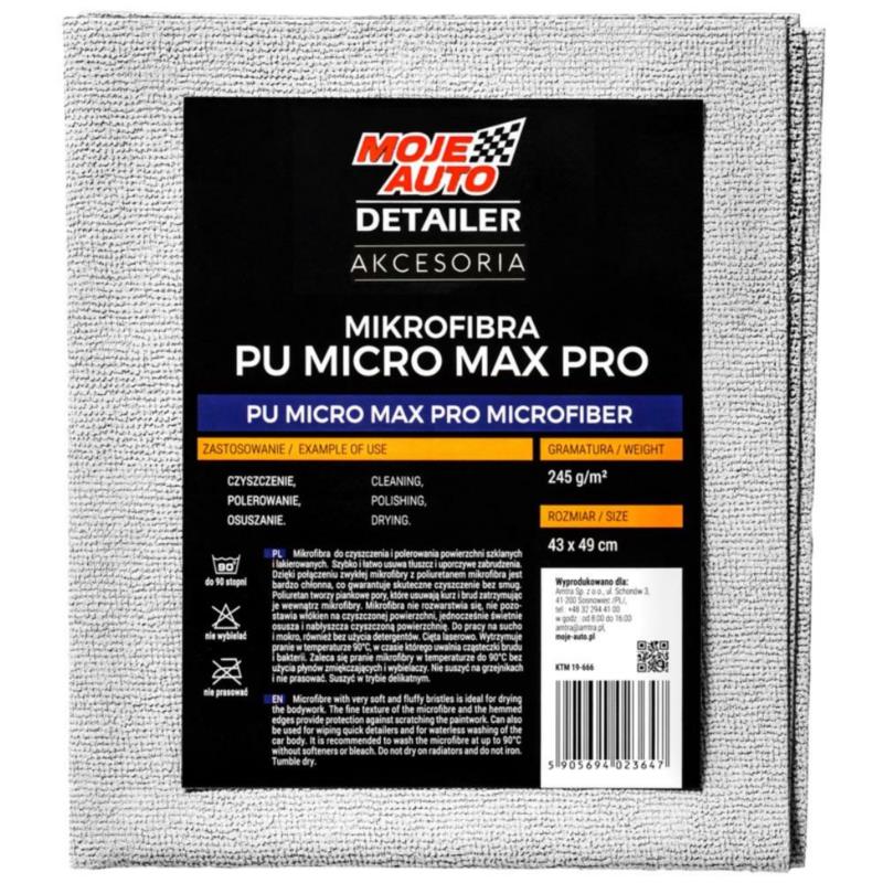 MOJE AUTO Detailer Mikrofibra 49x43 245g/m2 PU MICRO MAX PRO | Sklep online Galonoleje.pl