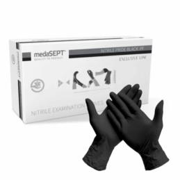 MEDASEPT Rękawice nitrylowe BLACK M - 100sztuk | Sklep online Galonoleje.pl