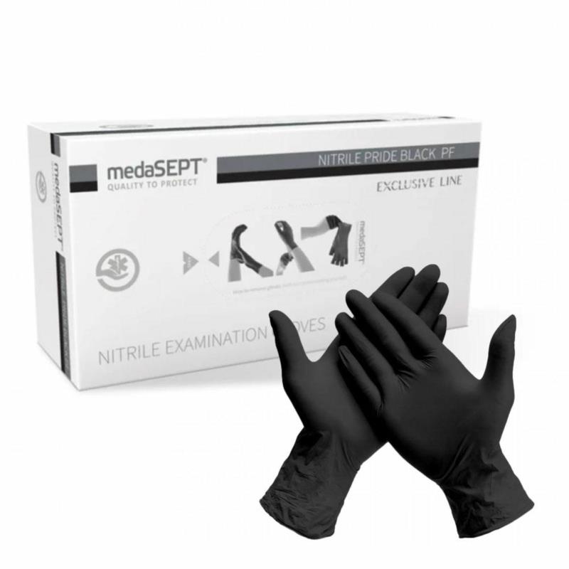 MEDASEPT Rękawice nitrylowe BLACK L - 100sztuk | Sklep online Galonoleje.pl
