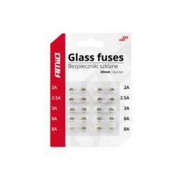 AMIO Bezpieczniki samochodowe, szklane / Glass fuse 20 mm 10 pcs blister | Sklep online Galonoleje.pl