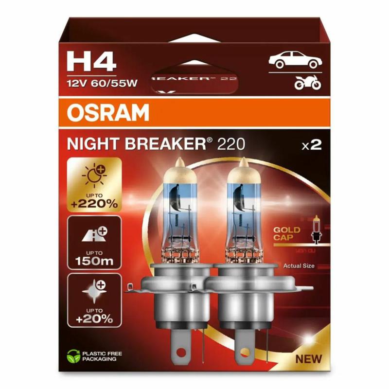 OSRAM Night Breaker +220% H4 (12V-60/55W) 2szt. | Sklep online Galonoleje.pl