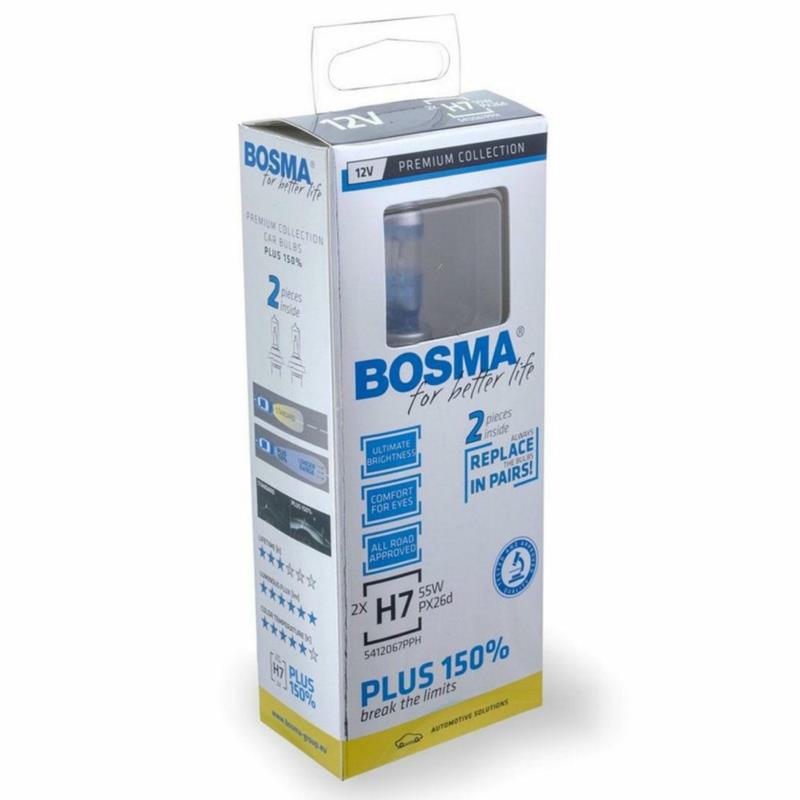 BOSMA Plus 100% H7 - 12V-55W - 2szt.w kartoniku - 5462 | Sklep online Galonoleje.pl