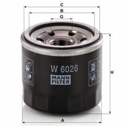 MANN W6026 (OP617/2) - filtr oleju | Sklep online Galonoleje.pl