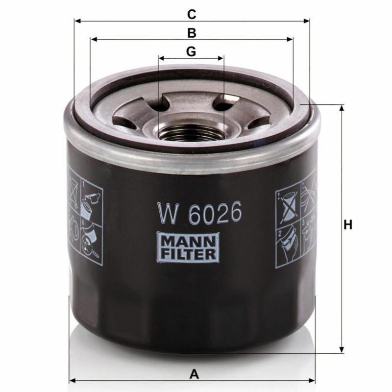 MANN W6026 (OP617/2) - filtr oleju | Sklep online Galonoleje.pl
