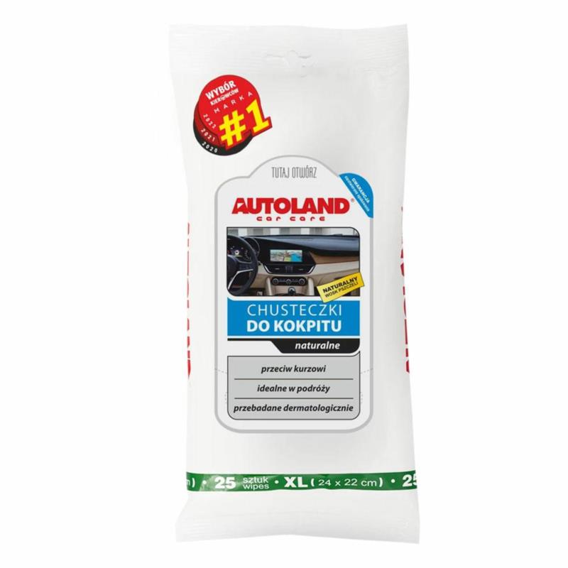 AUTOLAND Chusteczki do kokpitu natualne 25szt | Sklep online Galonoleje.pl