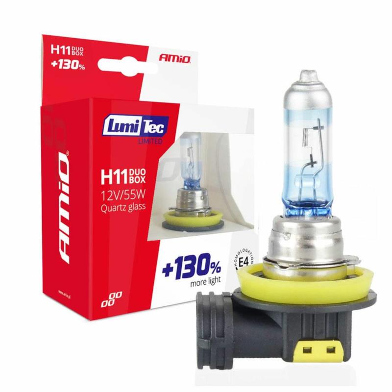 AMIO Żarówki halogenowe H11 12V 55W LumiTec LIMITED +130% DUO | Sklep online Galonoleje.pl AMIO Żarówki halogenowe H11 12V 55W LumiTec LIMITED +130% DUO | Sklep online Galonoleje.pl