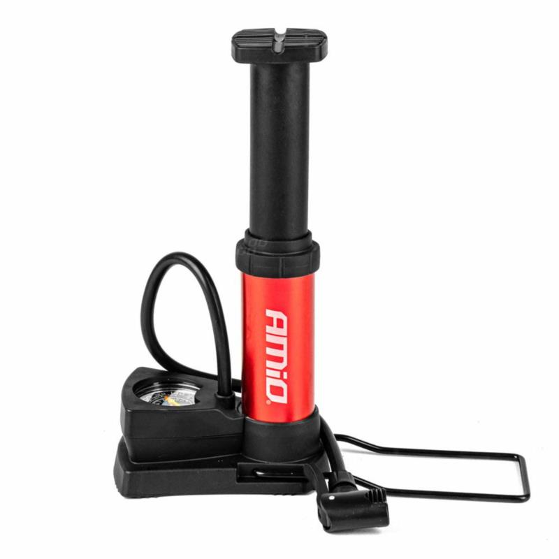 AMIO Pompka nożna MINI PU03 metalowa z manometrem | Sklep online Galonoleje.pl AMIO Pompka nożna MINI PU03 metalowa z manometrem | Sklep online Galonoleje.pl