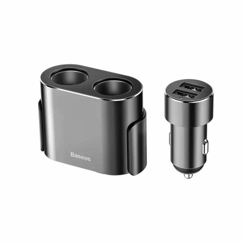 BASEUS Rozdzielacz gniazda zapalniczki 2xUSB 3,1A 100W (czarny) | Sklep online Galonoleje.pl