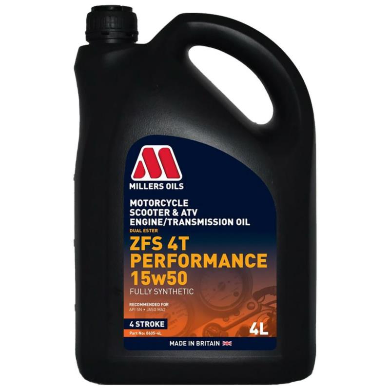 MILLERS ZFS 4T Performance 15w50 4L syntetyczny olej motocyklowy | Sklep online Galonoleje.pl