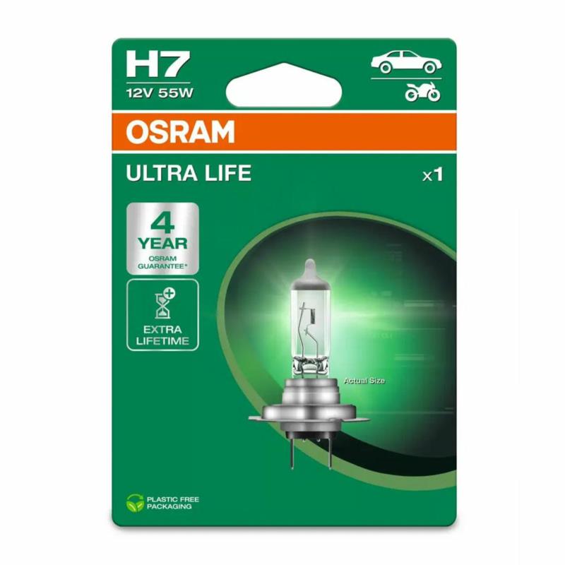 OSRAM Ultra Life H7 12V 55W | Żarówka o Wydłużonej Żywotności (1 szt.)