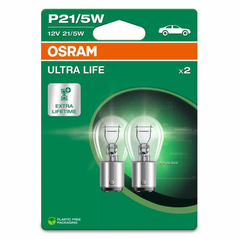 OSRAM Ultra Life P21/5W 12V | zestaw 2szt. Żarówek o wydłużonej żywotności