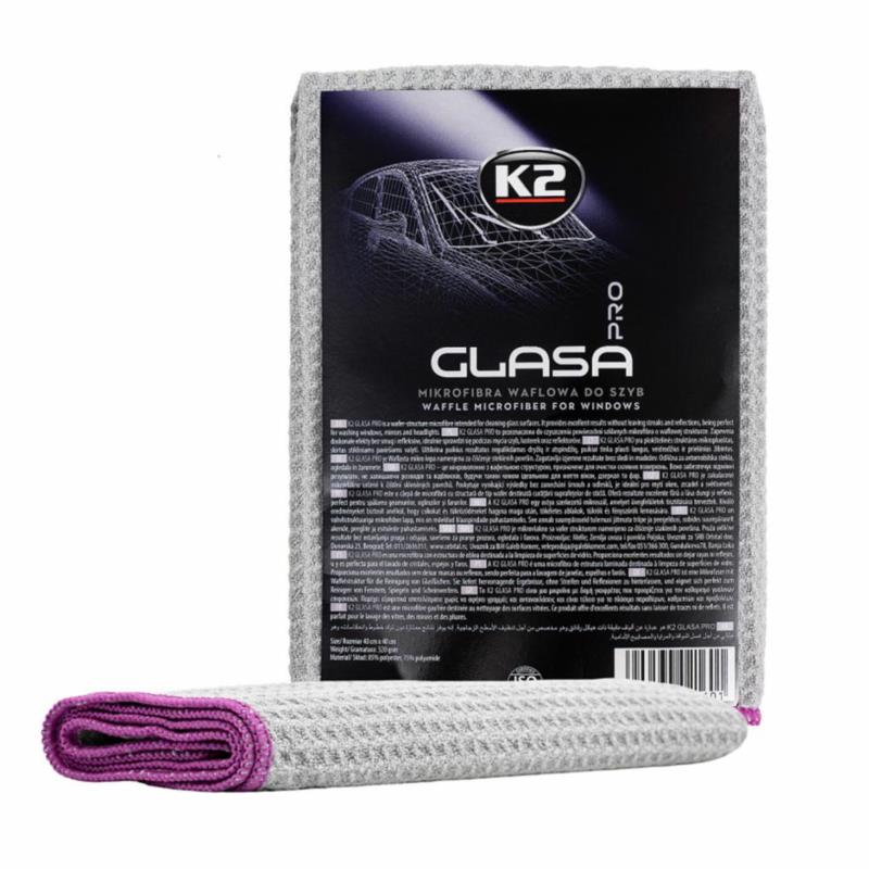 K2 Glasa Pro - profesjonalna mikrofibra waflowa do szyb 40x40cm | Sklep online Galonoleje.pl