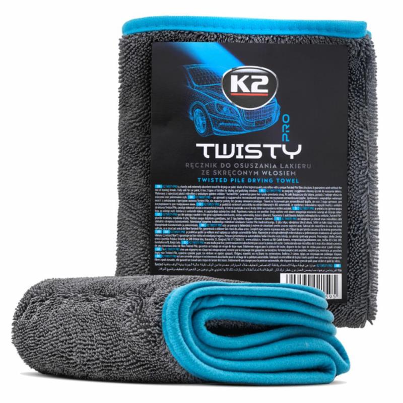 K2 Twisty Pro - dwustronna mikrofibra do osuszania i polerowania szyb 40x60cm | Sklep online Galonoleje.pl