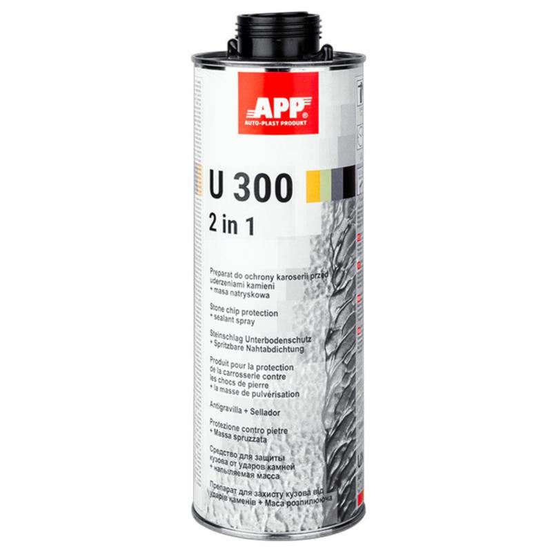 APP U300 2 in 1 1L- preprat do ochrony karoserii + masa natryskowa (czarny) | Sklep online Galonoleje.pl