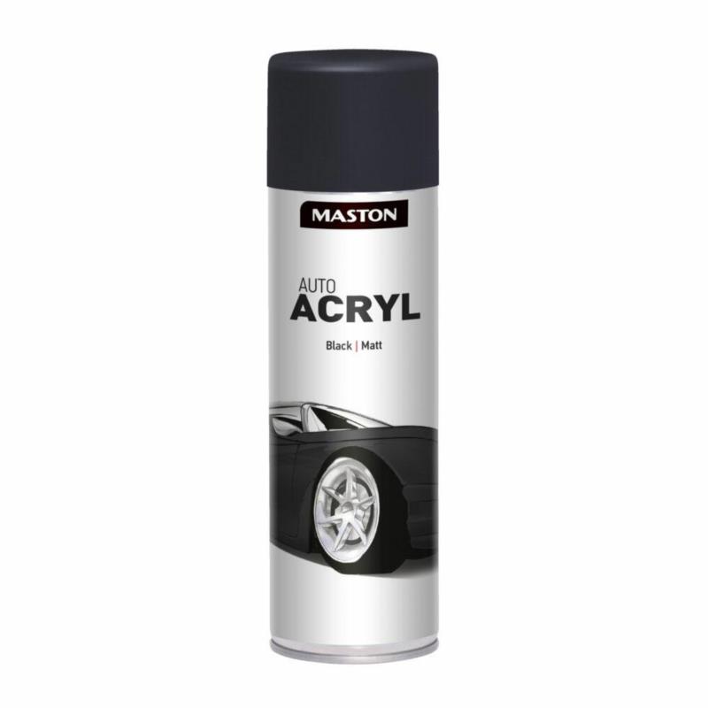 MASTON AutoAcryl - lakier akrylowy czarny mat w sprayu 500ml