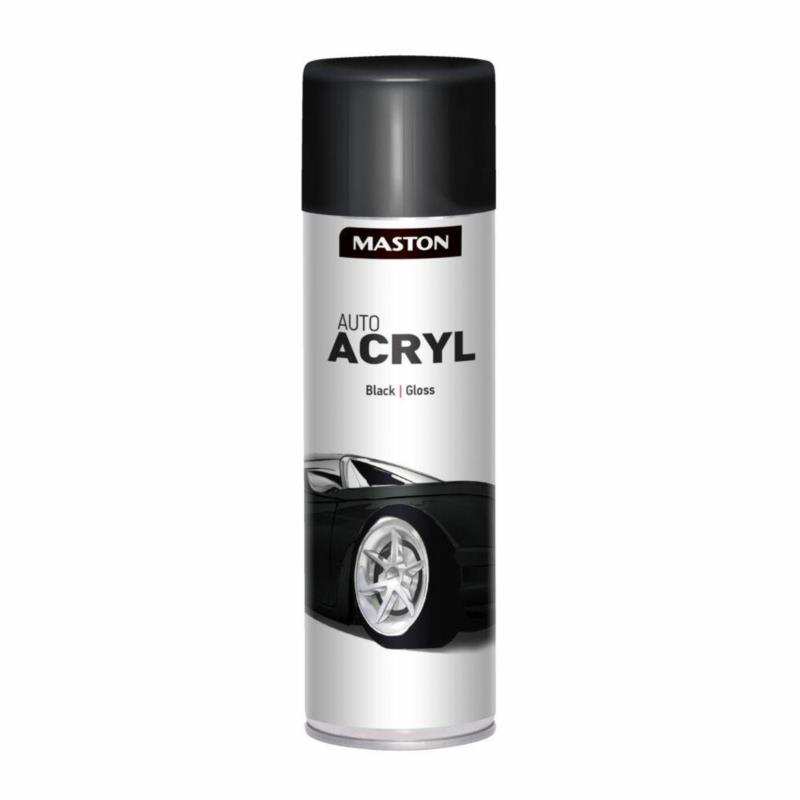 MASTON AutoAcryl - lakier akrylowy czarny połysk w sprayu 500ml MASTON AutoAcryl - lakier akrylowy czarny połysk w sprayu 500ml