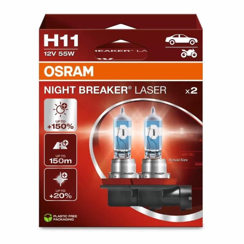 OSRAM Night Breaker Laser H11 - 12V-55W - 2szt. 64211NL-2HB | Sklep online Galonoleje.pl OSRAM Night Breaker Laser H11 - 12V-55W - 2szt. 64211NL-2HB | Sklep online Galonoleje.pl